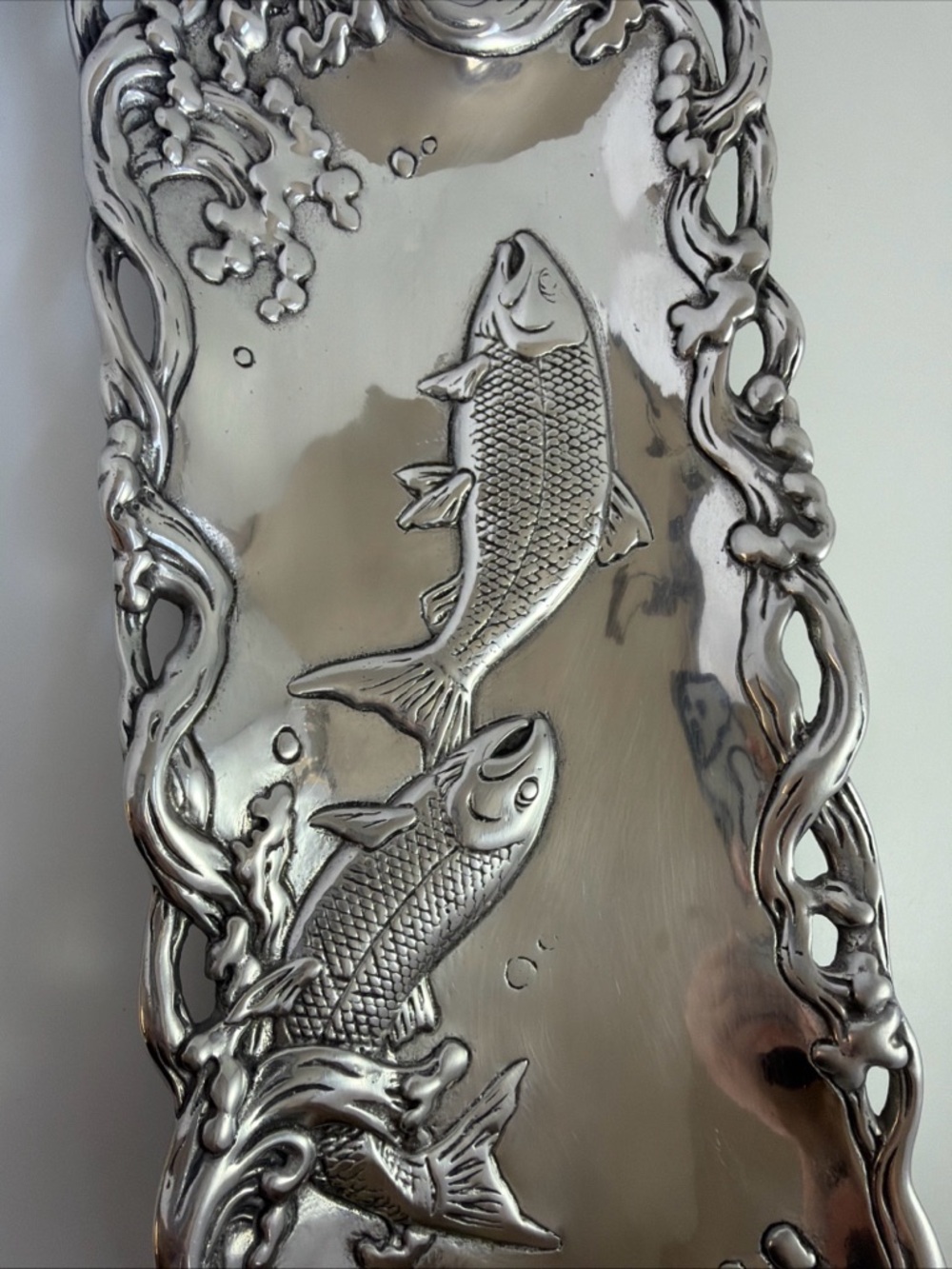 Vintage 2001 Arthur Court Jumping Fish Cast Aluminum Tray Rare - Picture 5 of 16
